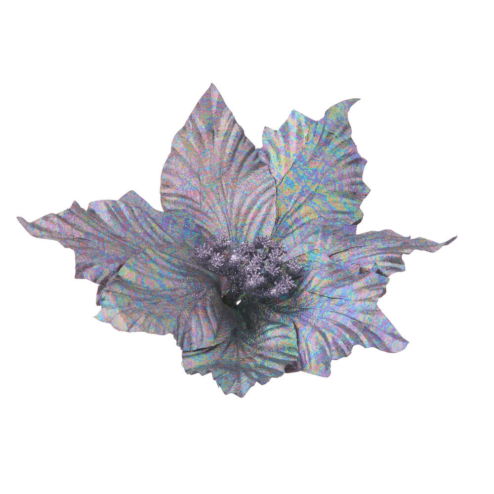 Clips med flosset blade, lilla - B28 cm